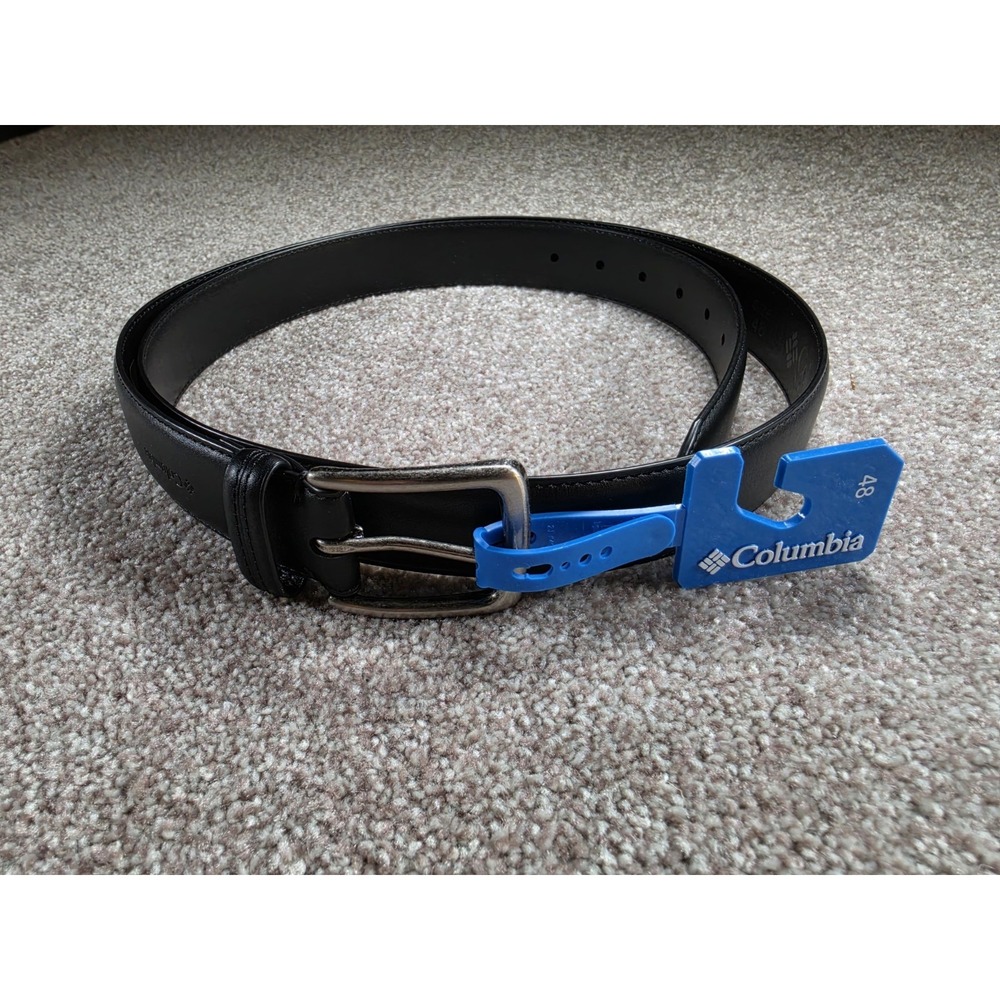 NWT Columbia Black Belt‎ Size 48 Synthetic Leather Casual Dress Belt Mens